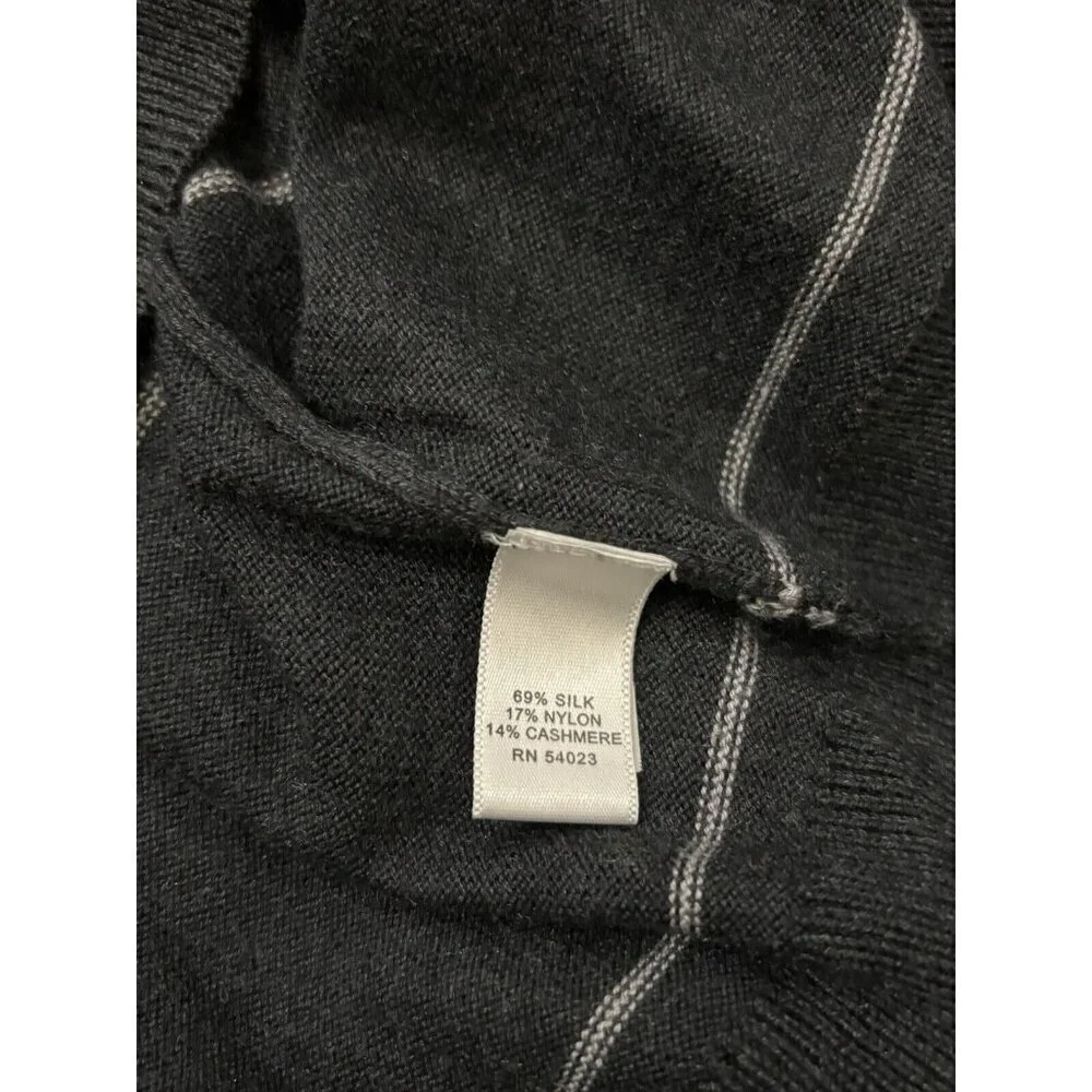 Banana Republic Silk Cashmere Blend Men’s V-neck Striped Pullover Sweater Size L